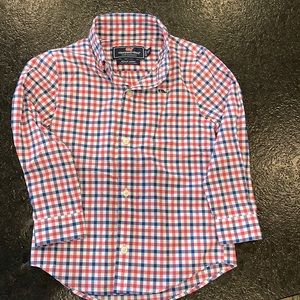 Vineyard Vines Boys Bermuda Check Whale Button Down Shirt